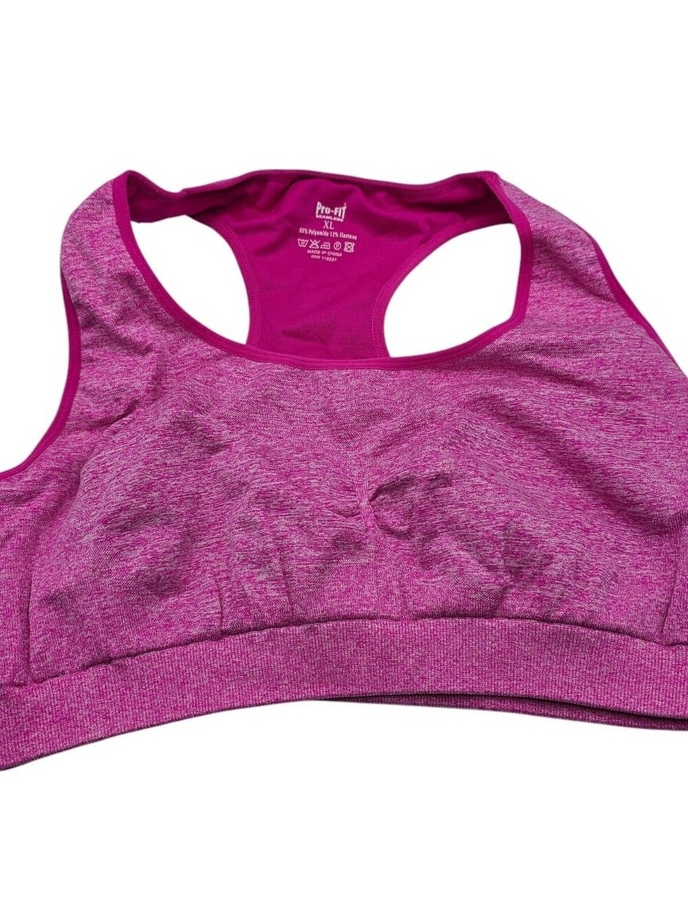 Pro-Fit Womens Sz XL Seamless Racerback Sports Bra Purple Medium Impact